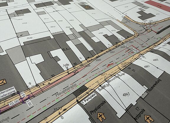 Bild des Plans zum Umbau der Ortsdurchfahrt