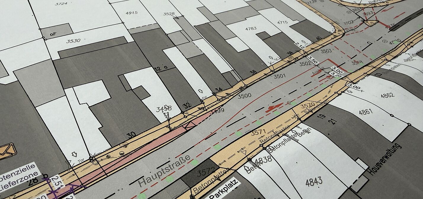 Bild des Plans zum Umbau der Ortsdurchfahrt